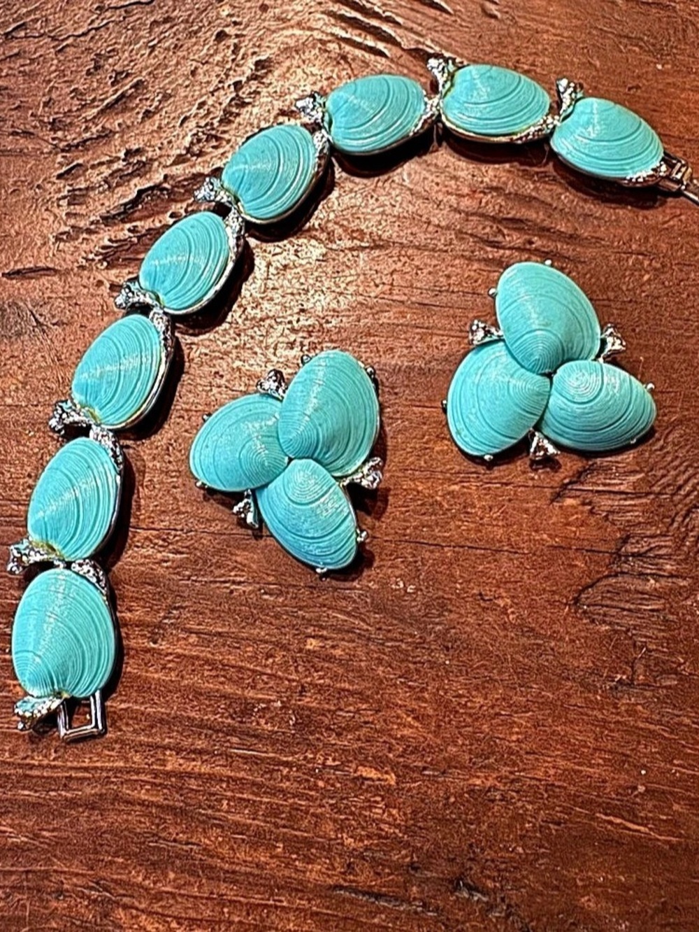 Vintage 1950’s Turquoise Bracelet & Earrings Set Like New